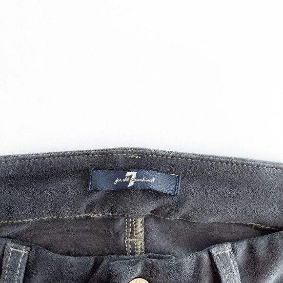 7 For All Mankind Womens Dark Wash Stretchable Skinny Jeans Olive Green Size 28 - Picture 6 of 10